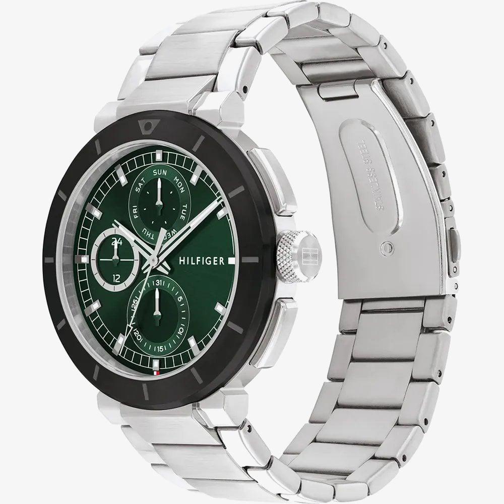 Tommy Hilfiger Mens Lorenzo Green Dial Bracelet Watch 1792117
