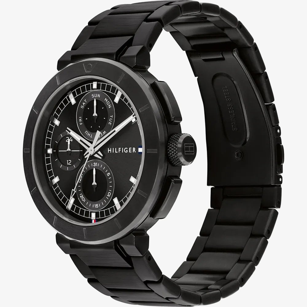 Tommy Hilfiger Mens Lorenzo Black Dial Bracelet Watch 1792119
