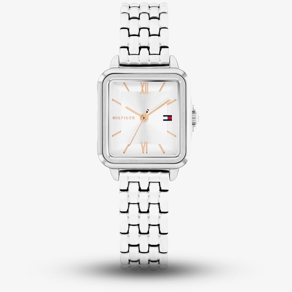 House of Watches - Tommy Hilfiger Ladies Mia Square Dial Stainless Steel Bracelet Watch 1782830