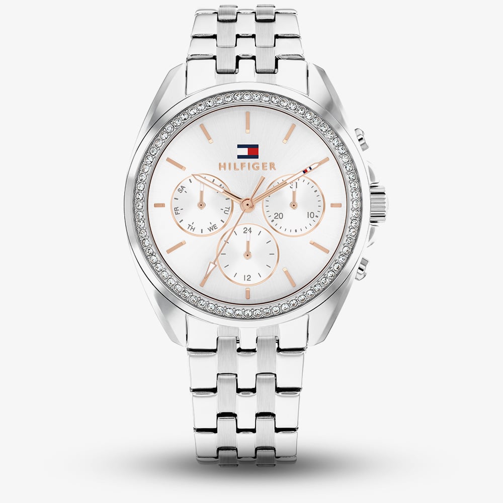 House of Watches - Tommy Hilfiger Ladies Mellie Silver Dial Stone Set Watch 1782802
