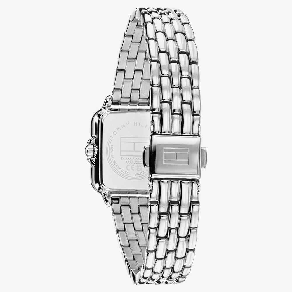 Tommy Hilfiger Ladies Mia Square Pink Mother of Pearl Dial Bracelet Watch 1782914