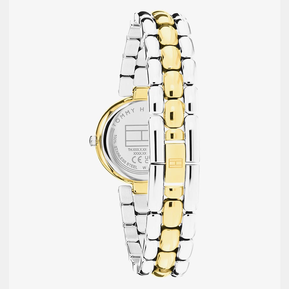 Tommy Hilfiger Ladies Annie Two Tone Green Dial Bracelet Watch 1782927