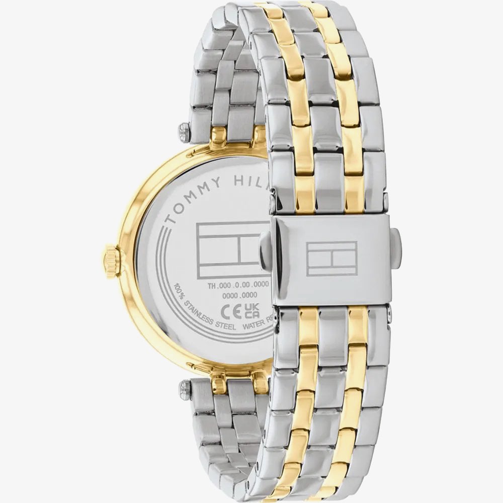 Tommy Hilfiger Ladies Natalie Black Dial Two Tone Bracelet Watch 1782720