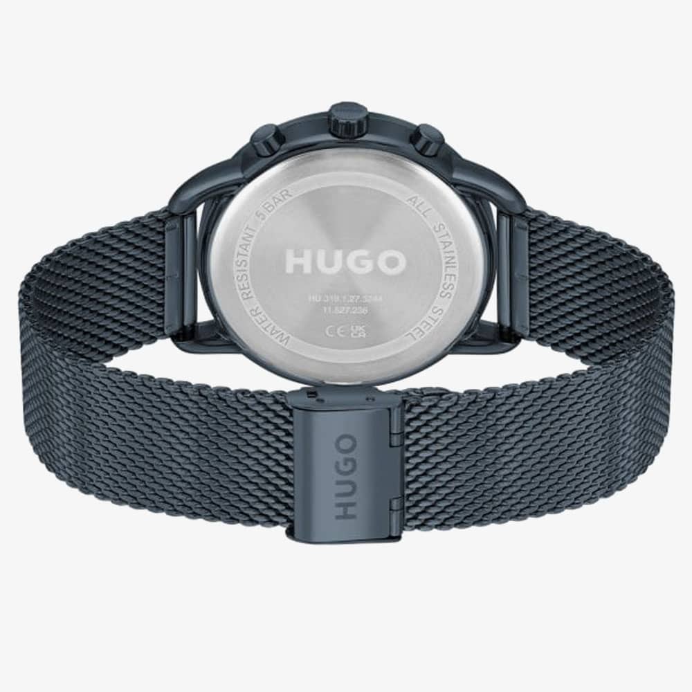 HUGO Mens #Advise Dark Blue Mesh Watch 1530237