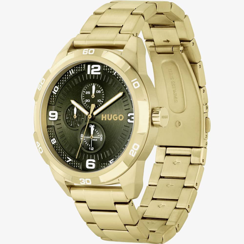 HUGO #Grip Gold Plated Chronograph Watch 1530277