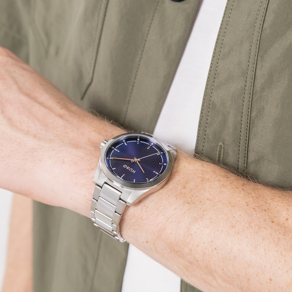 HUGO Mens #Seam Blue Bracelet Watch 1530451