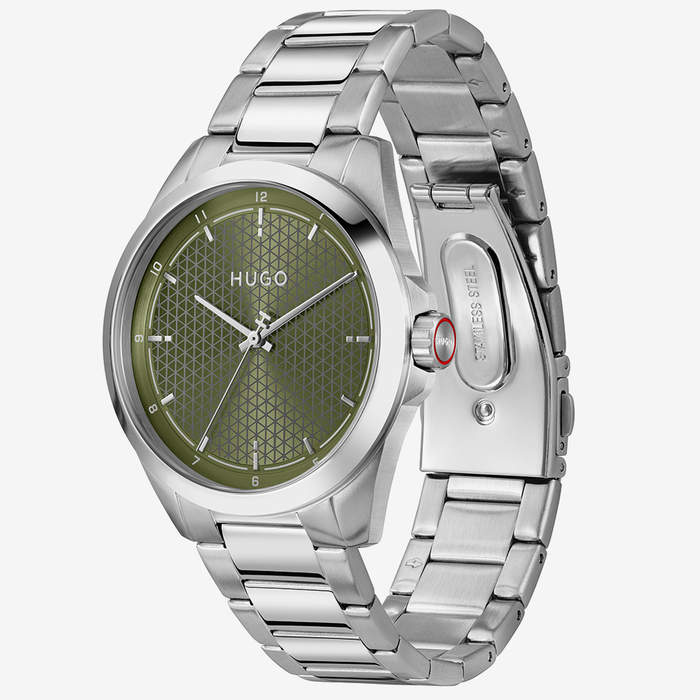 HUGO Mens #Seam Green Bracelet Watch 1530453