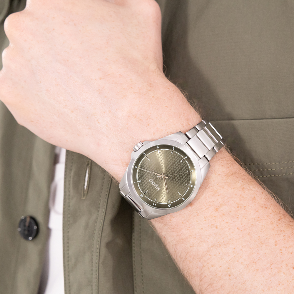 HUGO Mens #Seam Green Bracelet Watch 1530453