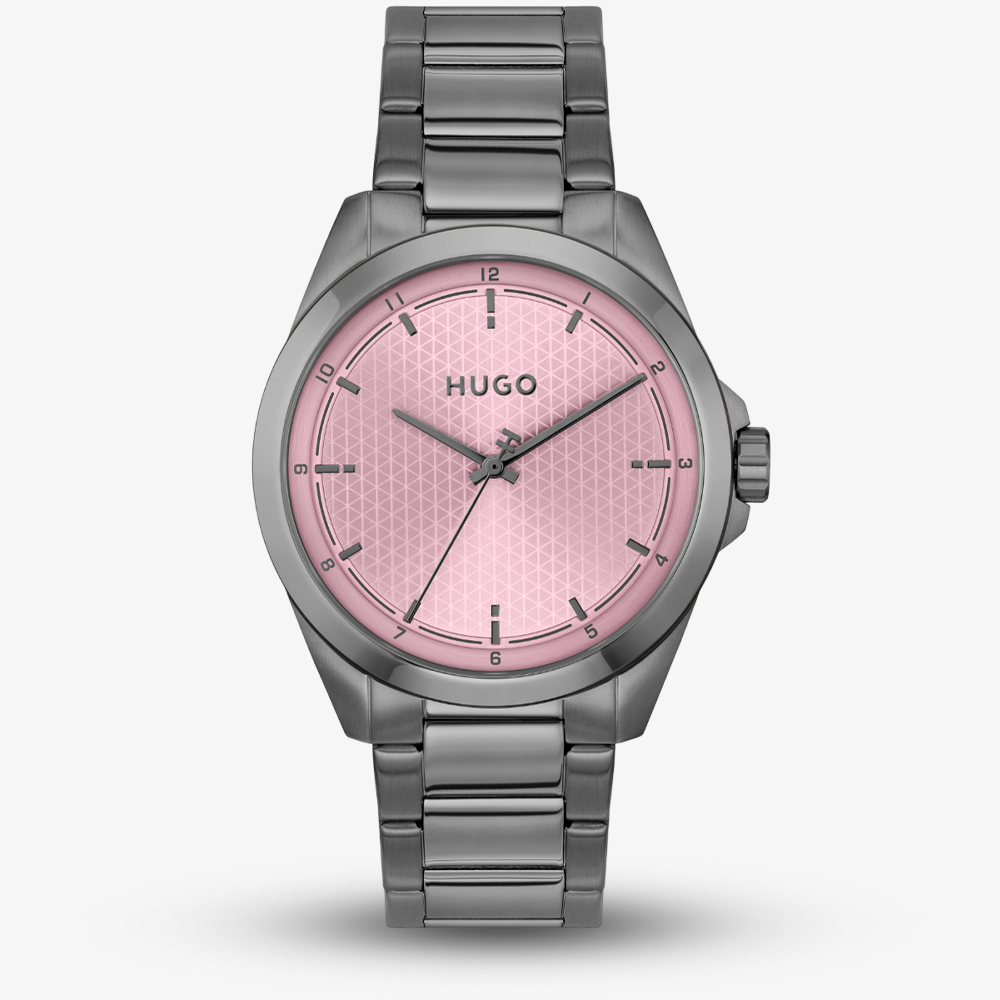 House of Watches - HUGO Mens #Seam Pink & Grey Bracelet Watch 1530454