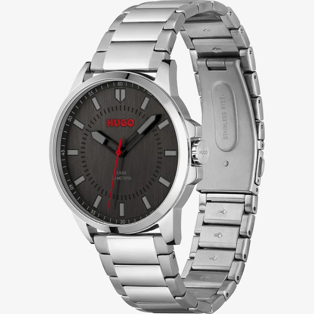HUGO Mens #First Black Dial Bracelet Watch 1530246