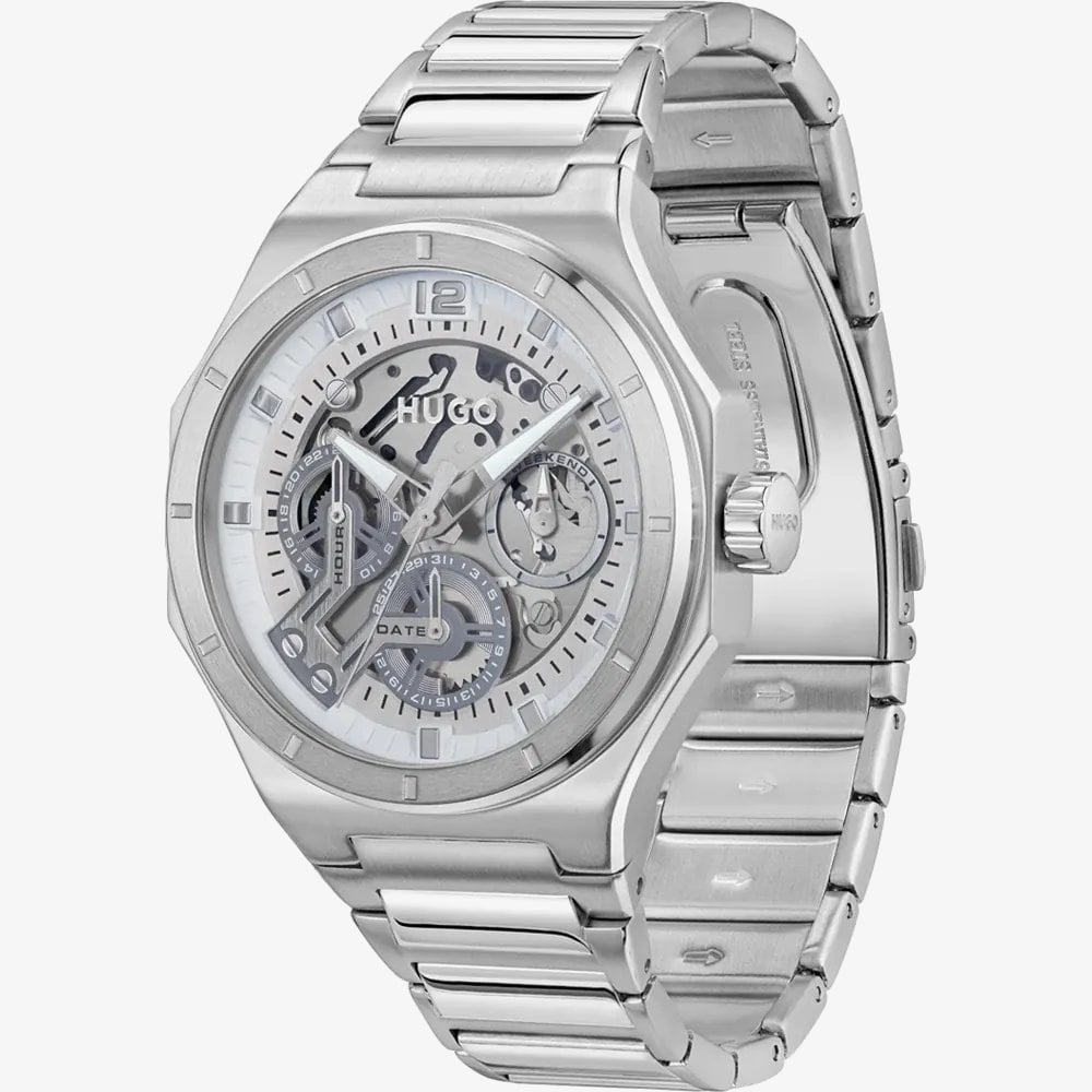 HUGO Mens #Grail Skeleton Dial Bracelet Watch 1530377