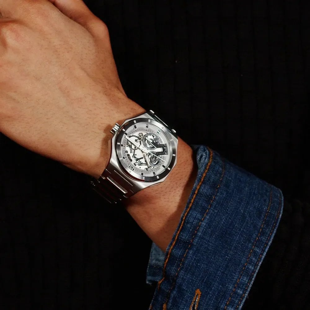 HUGO Mens #Grail Skeleton Dial Bracelet Watch 1530377