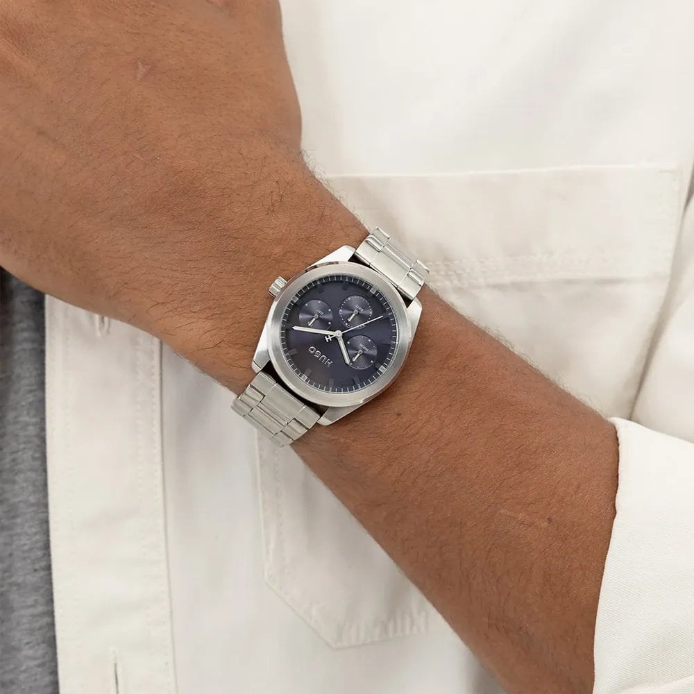 HUGO Mens #Bright Sport Blue Dial Bracelet Watch 1530424