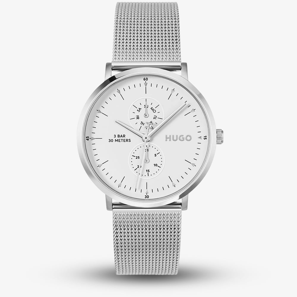 House of Watches - HUGO Mens #Style White Dial Mesh Bracelet Watch 1530456