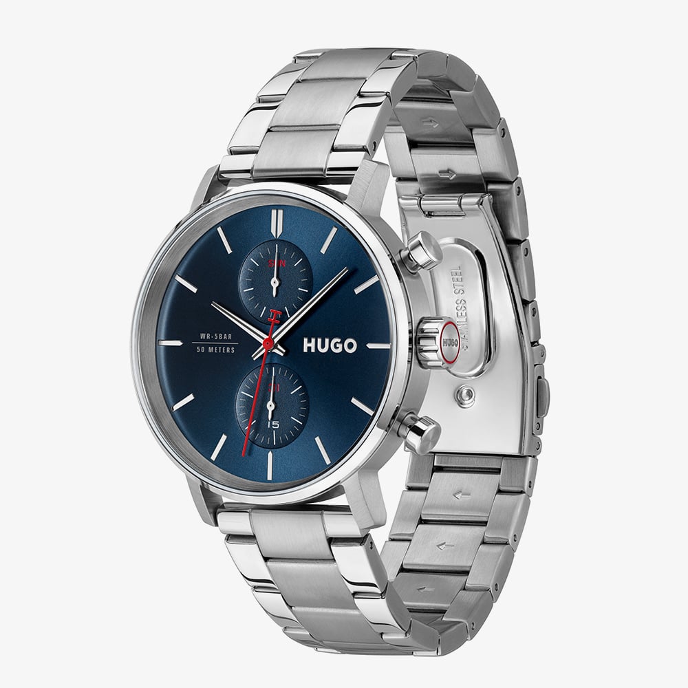 HUGO Mens #TakeOff Blue Dial Bracelet Watch 1530467