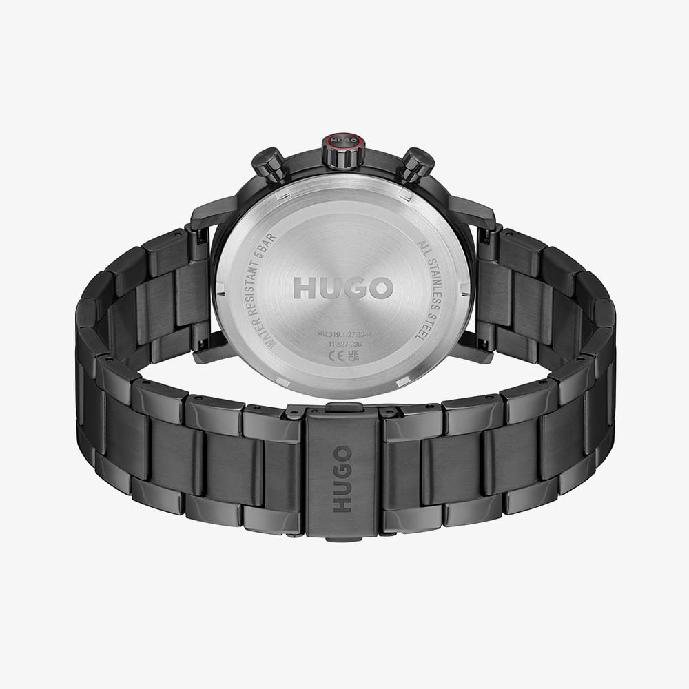 HUGO Mens #TakeOff Black Dial Bracelet Watch 1530468