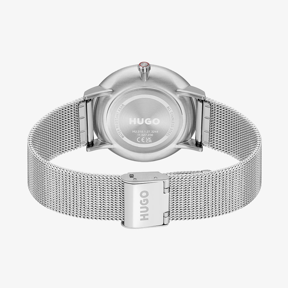 HUGO Mens #Style 3H Green Dial Mesh Bracelet Watch 1530472