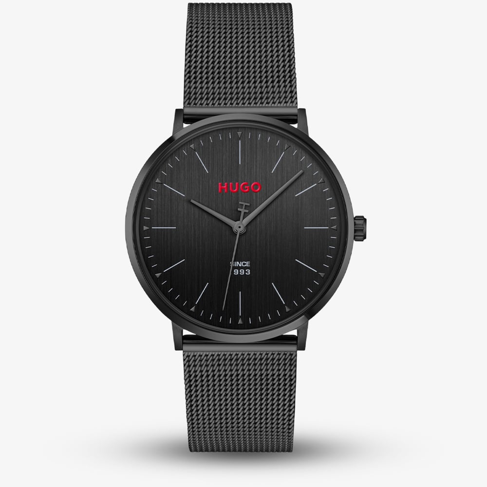 House of Watches - HUGO Mens #Style 3H Black Dial Mesh Bracelet Watch 1530474