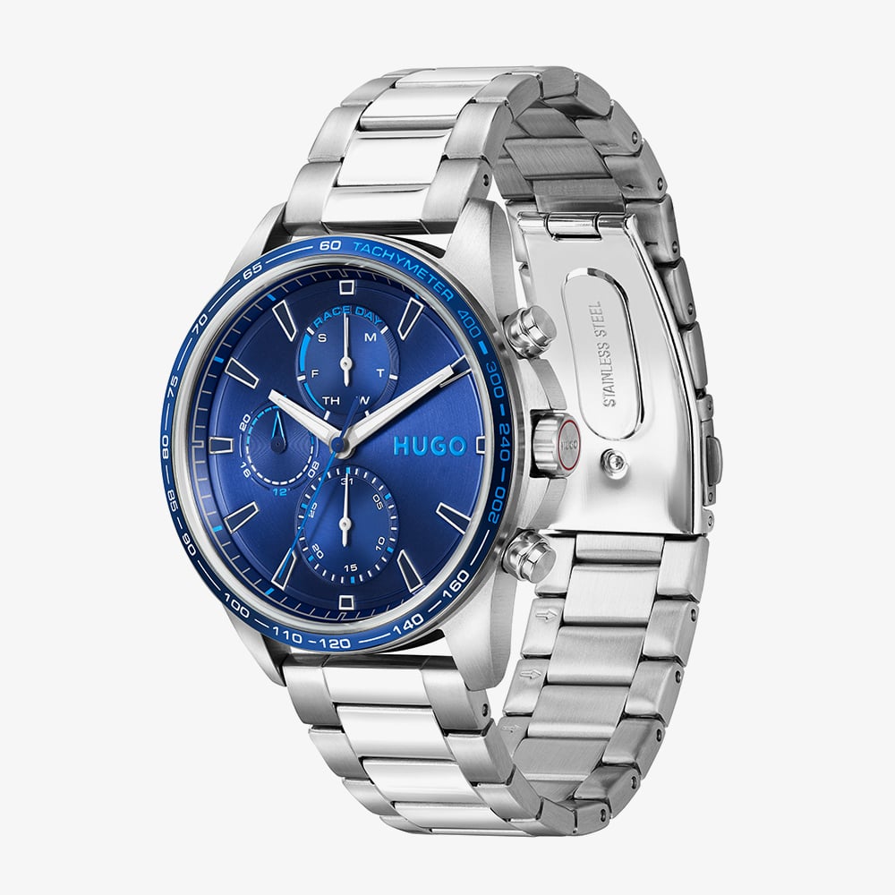 HUGO Mens #Drift Blue Dial Bracelet Watch 1530477