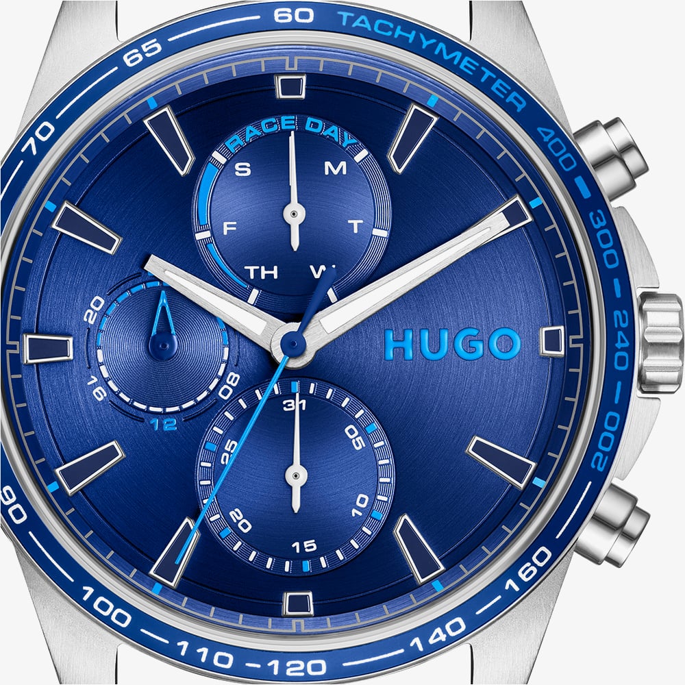 HUGO Mens #Drift Blue Dial Bracelet Watch 1530477