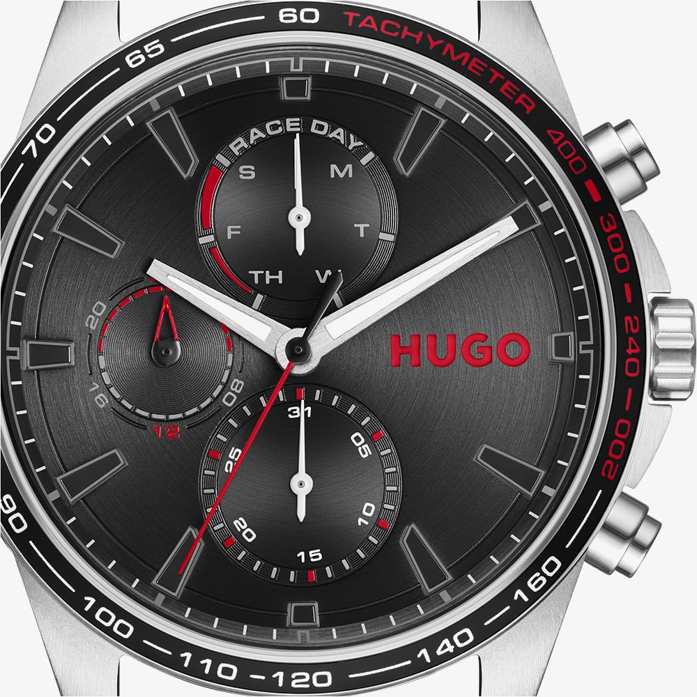 HUGO Mens #Drift Black Dial Bracelet Watch 1530478
