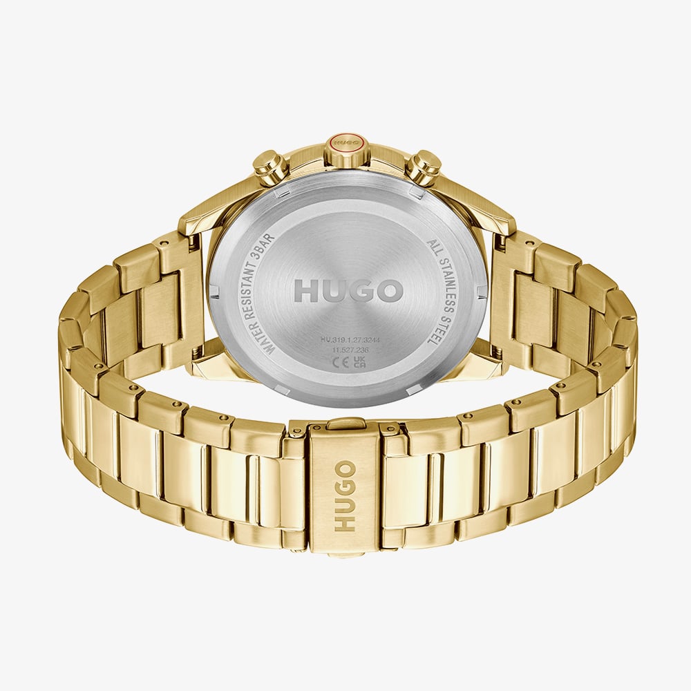 HUGO Mens #Drift Golden Dial Bracelet Watch 1530479