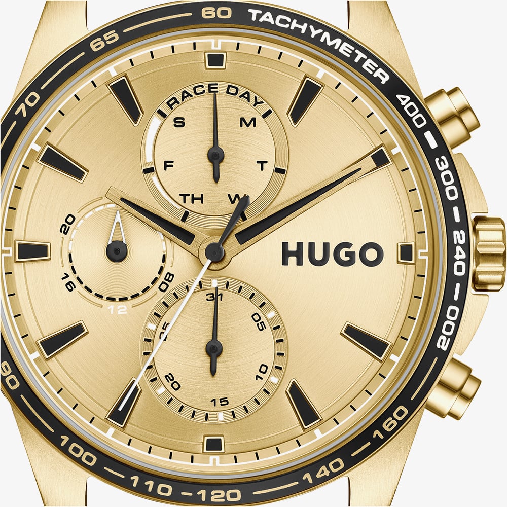 HUGO Mens #Drift Golden Dial Bracelet Watch 1530479