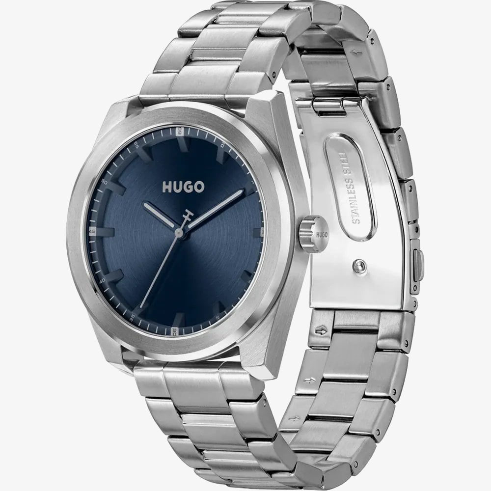 HUGO Mens #Bright Blue Dial Bracelet Watch 1530361