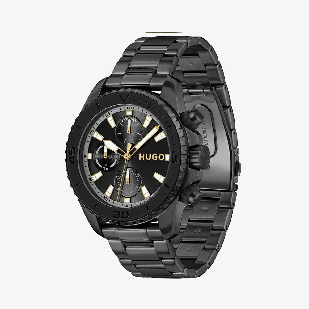 HUGO Mens #Dive Black Dial Bracelet Watch 1530431