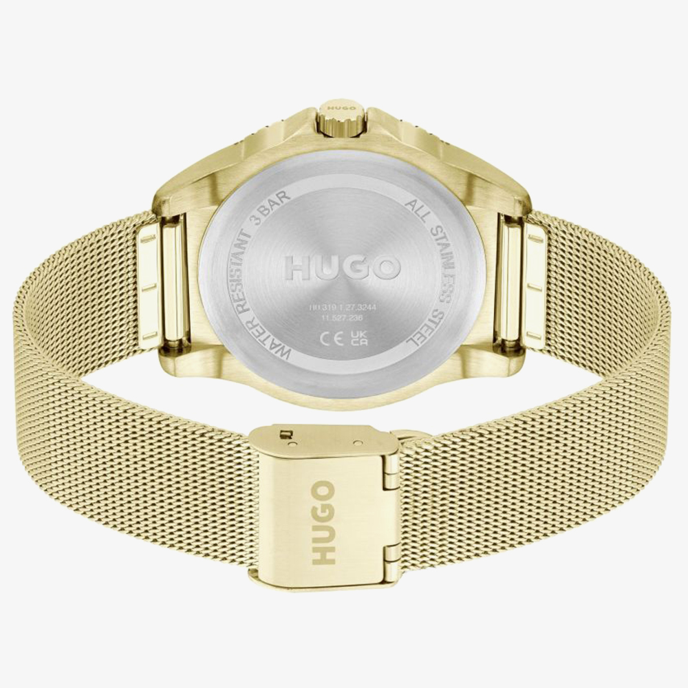 HUGO #Dance Multifunction Gold Mesh Watch 1540159