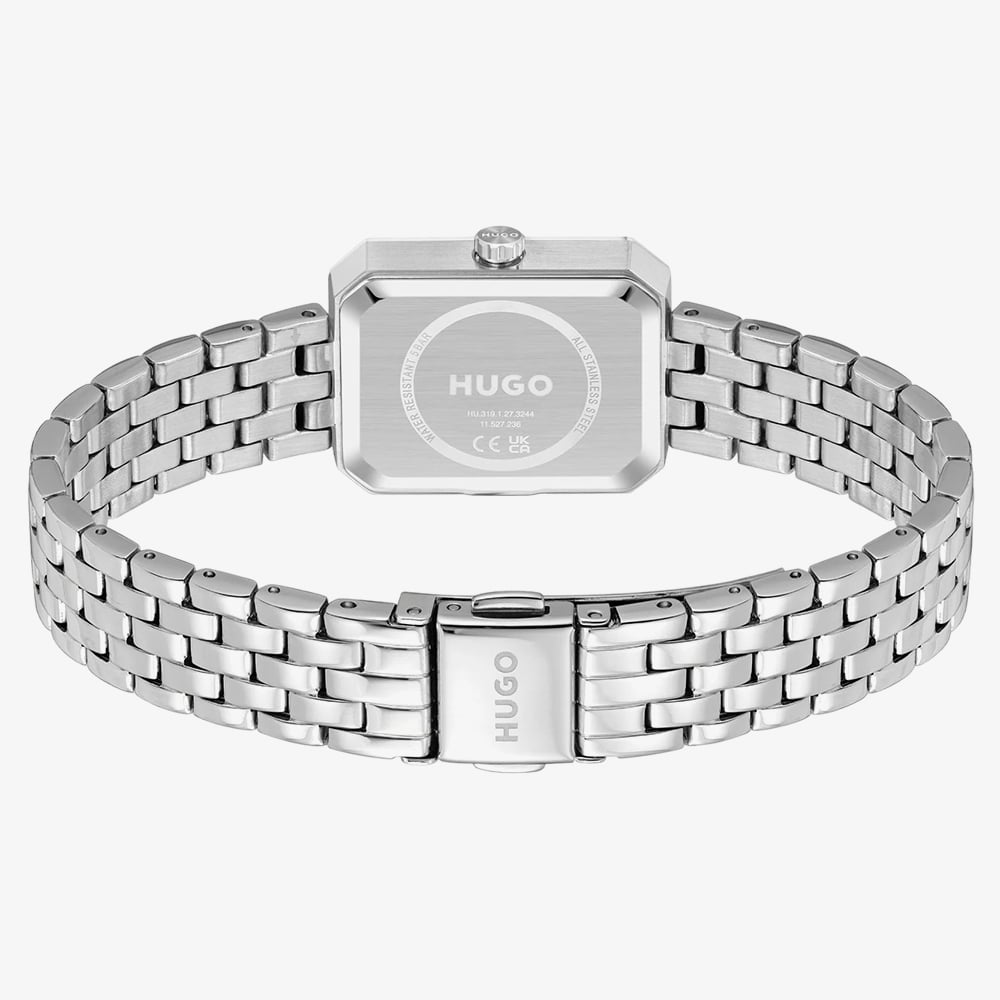 HUGO Ladies #Cosy Rectangle Silver Dial Bracelet Watch 1540178