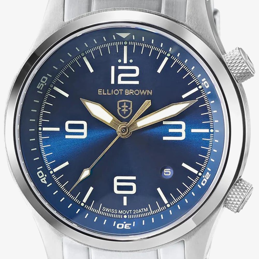 Elliot Brown Canford Stainless Steel Blue Watch 202-027-B07