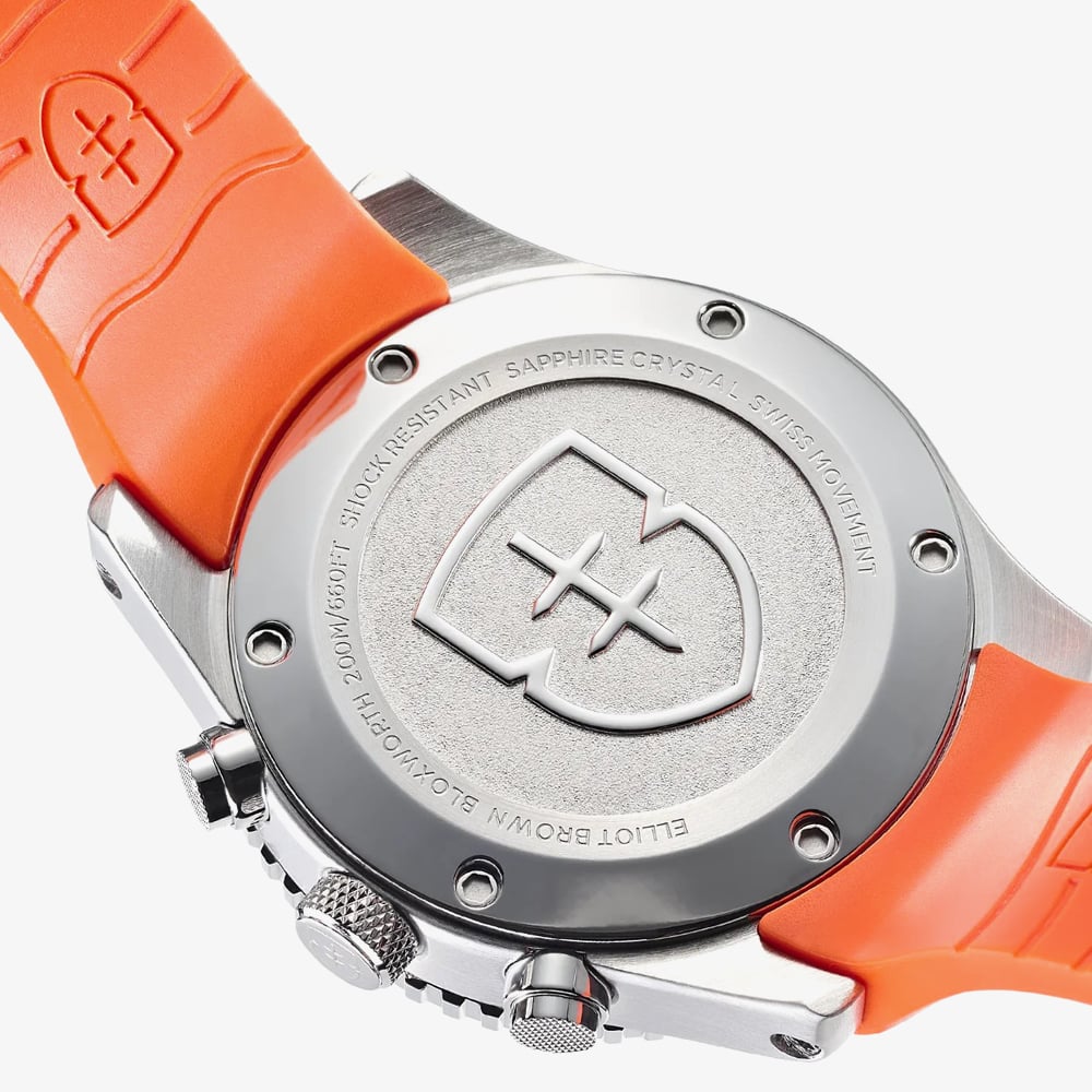 Elliot Brown Bloxworth Chronograph Orange Rubber Watch 929-019-R05