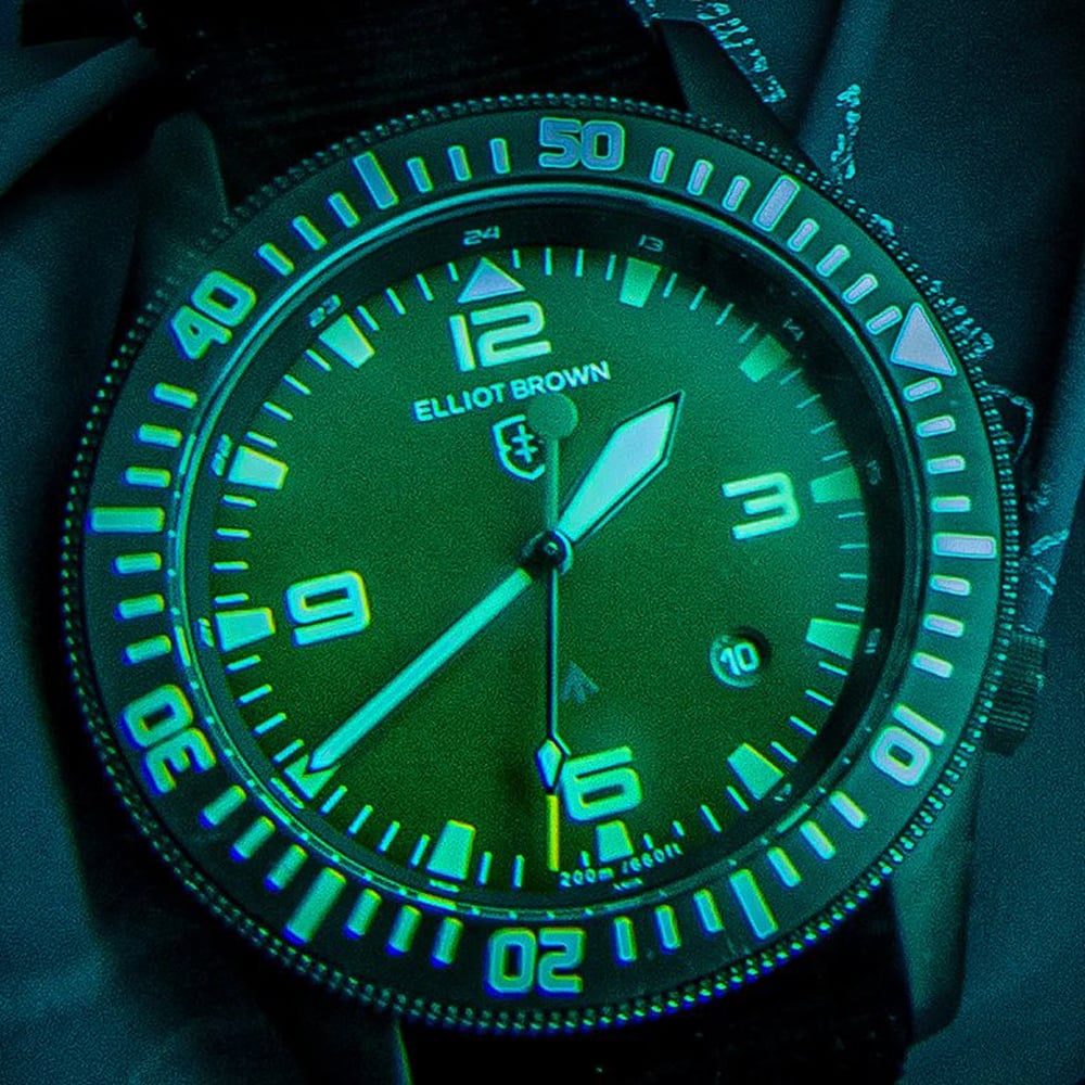 Elliot Brown Holton Professional Gunmetal Grey Green Dial Watch 101-002-B09