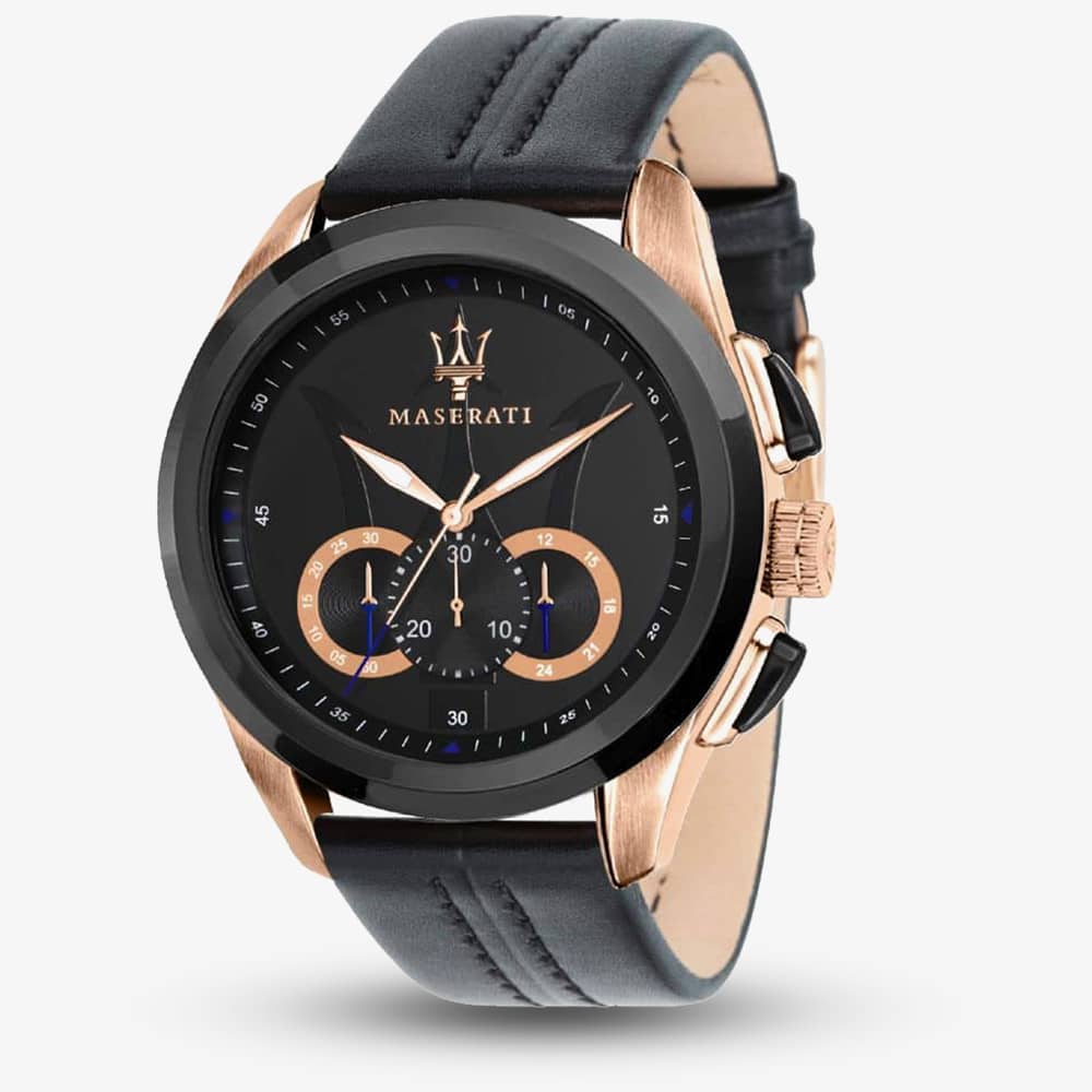 House of Watches - Maserati Mens Traguardo Leather Strap Watch R8871612025