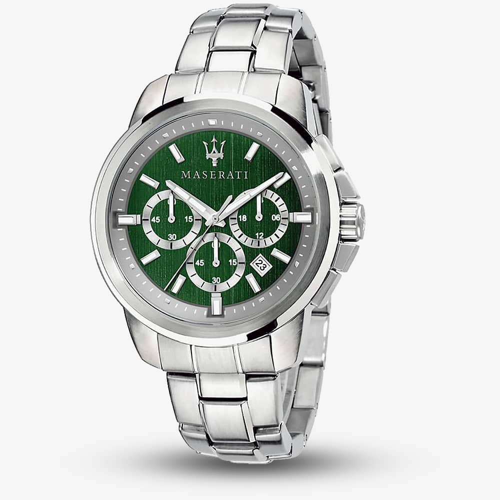 House of Watches - Maserati Mens Successo Green Dial Watch R8873621017