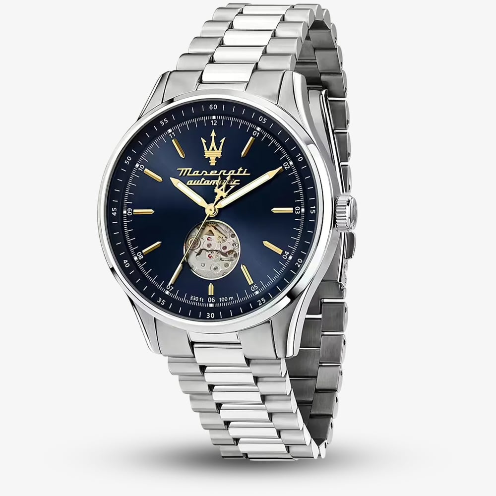 Maserati Men's Stainless Steel/Silver Small Blue/Silver Sorpasso Automatic Bracelet Watch - W81275 R8823124002 - Image 2