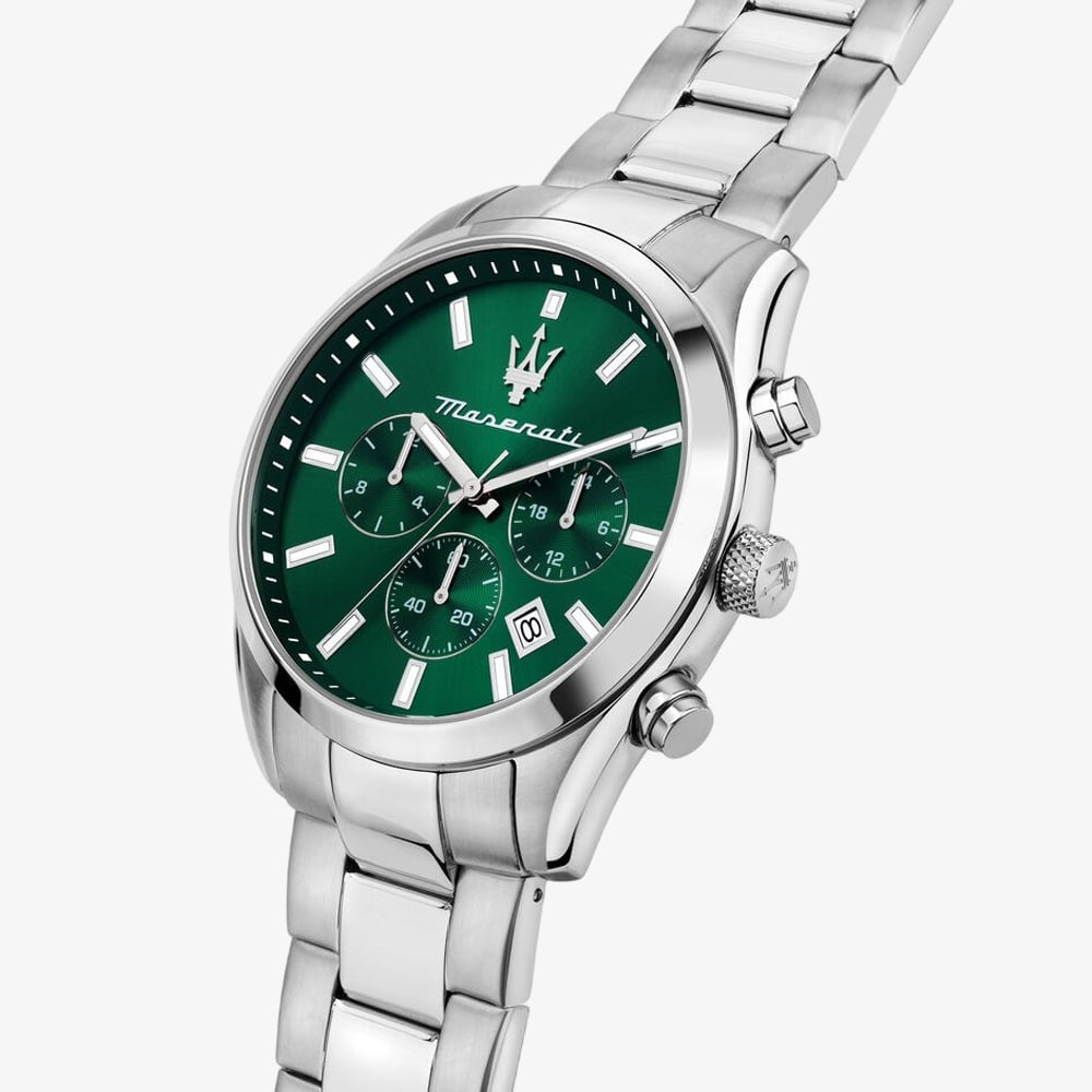 Maserati Mens Attrazione Green Chronograph Dial & Bracelet Watch MSR8853151017