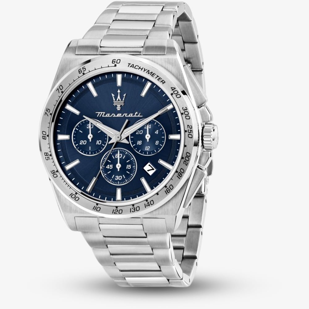 Maserati Men's Velocita Analogue Quartz Watch - Blue/Silver - 43mm - Image 6