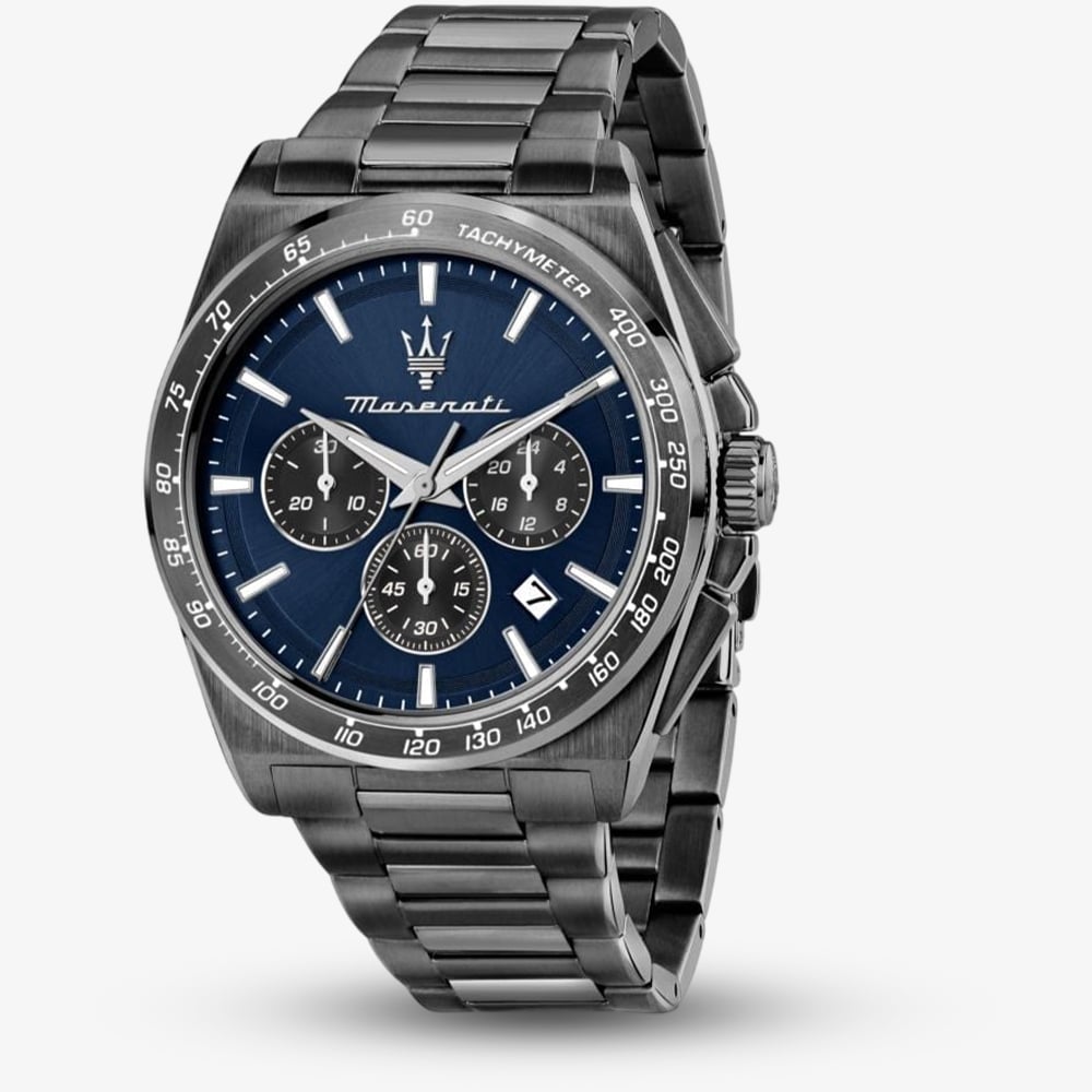 Maserati Mens Velocita Black Chronograph Blue Dial Bracelet Watch R8873652015 - Image 5