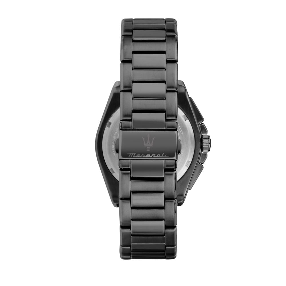Maserati Mens Velocita Black Chronograph Blue Dial Bracelet Watch R8873652015