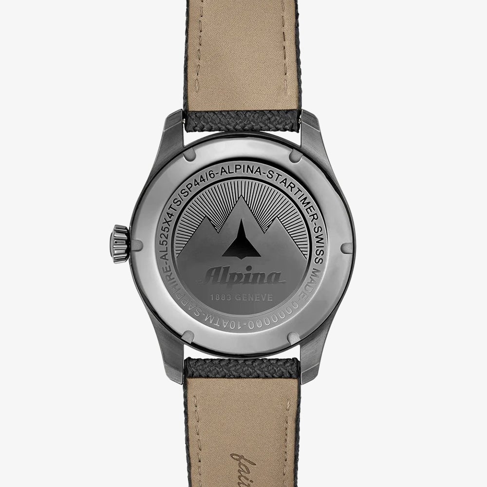 Alpina Mens Startimer Pilot Automatic Grey Strap Watch AL-525G4TS26