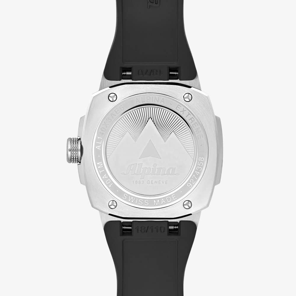 Alpina Mens Alpiner Extreme Solarmetre White Dial Rubber Strap Watch AL-140W3AE6
