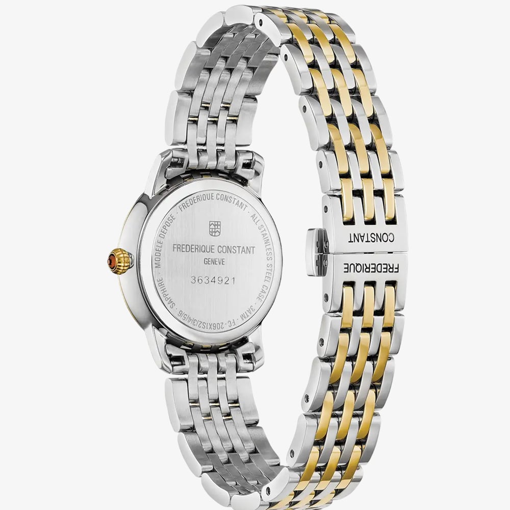 Frederique Constant Ladies Slimline Two-Tone Mother Of Pearl Dial Watch FC-220MPWD1S23B