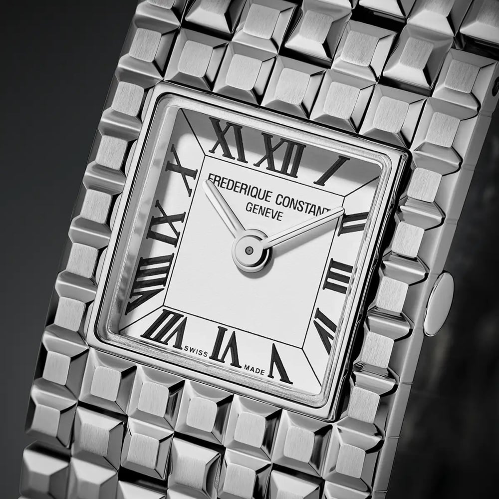 Frederique Constant Ladies Manchette Silver Tone White Dial Watch FC-200WR1MC6B