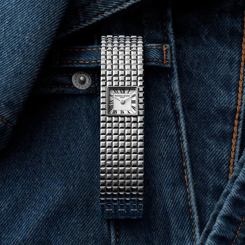 Frederique Constant Ladies Manchette Silver Tone White Dial Watch FC-200WR1MC6B