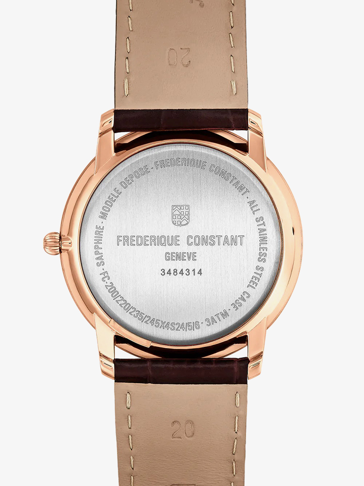 Frederique Constant Mens Slimline Rose Gold Plated Watch FC-235M4S4