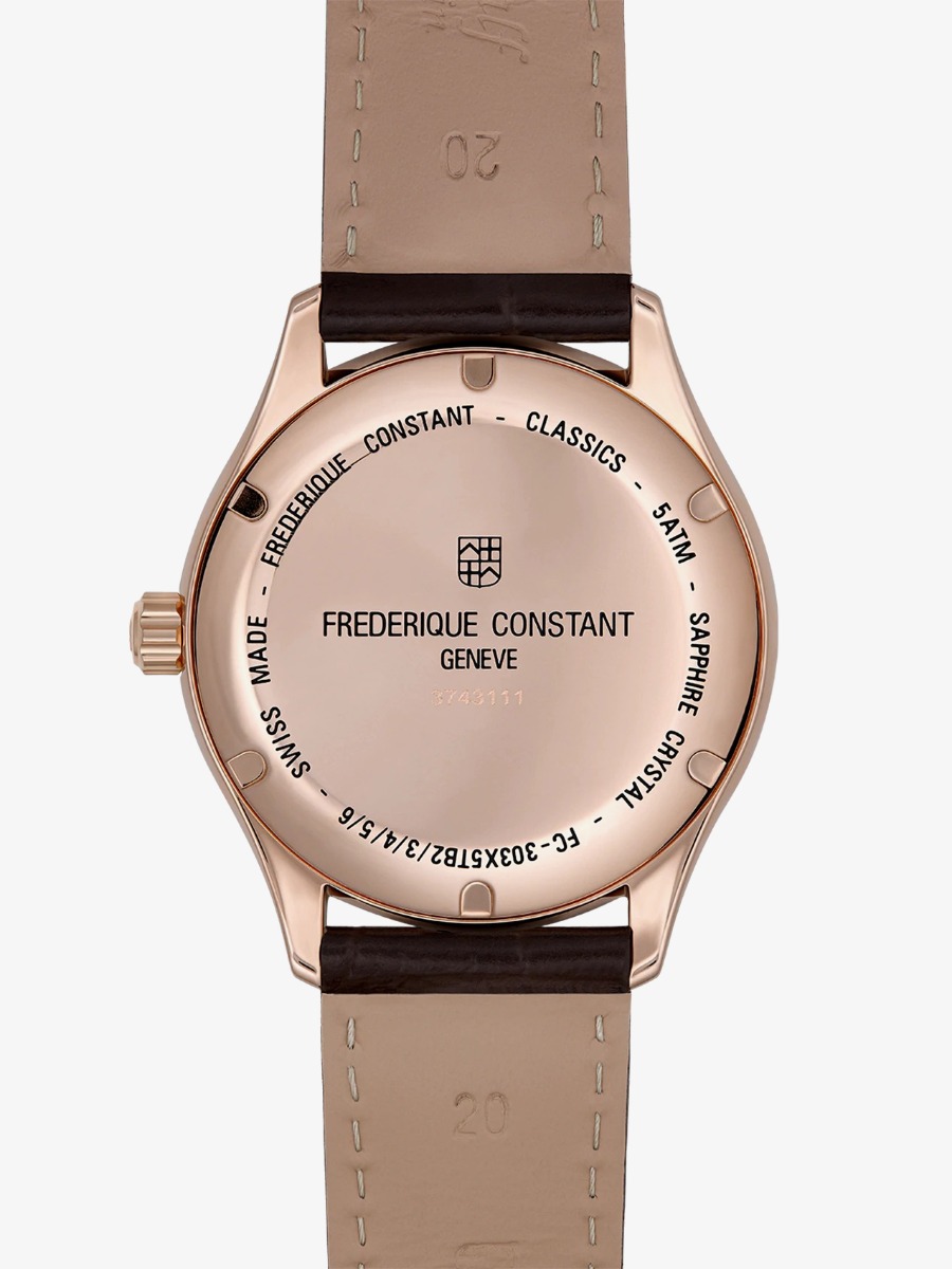 Frederique Constant Mens Classic Rose Gold Plated Watch FC-303MC5B4