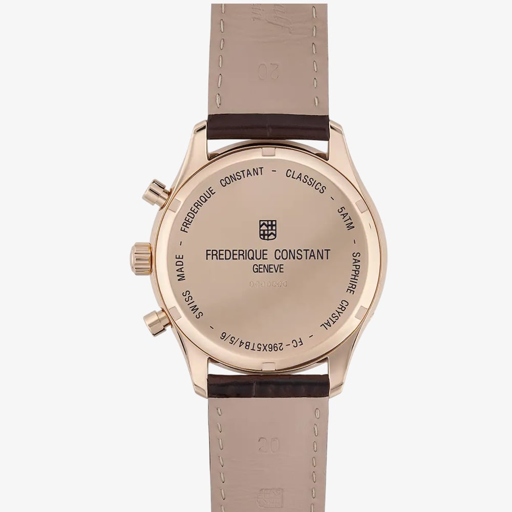 Frederique Constant Mens Classic Quartz Chronograph Triple Calendar Watch FC-296SW5B4