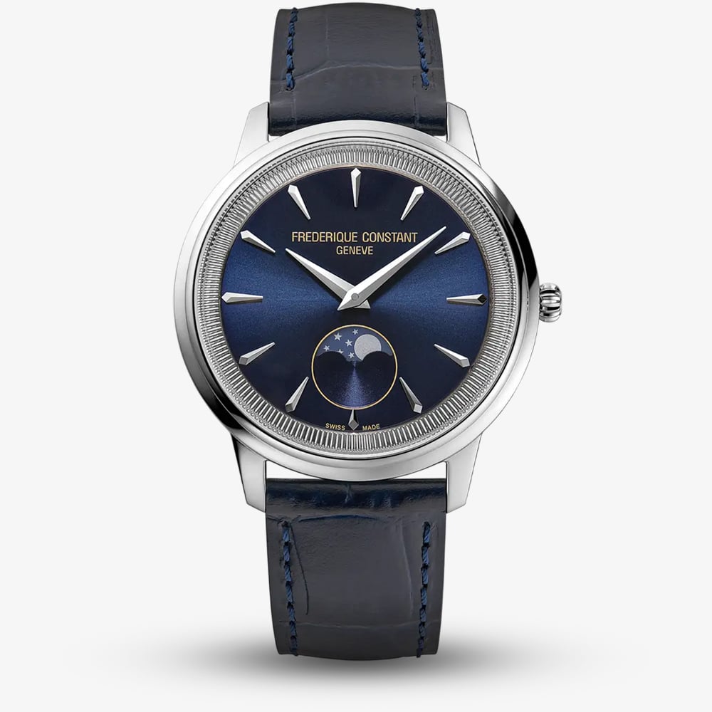 House of Watches - Frederique Constant Mens Classic Moneta Moonphase Blue Watch FC-206N3S6